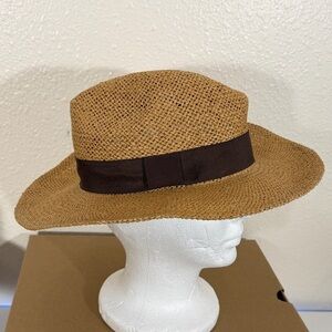 Missander Boho lightweight Straw Sun Hat With Brown Trim